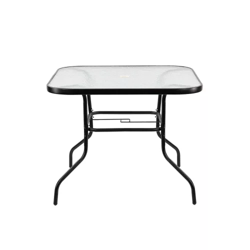 Vella fémvázas üveg kerti asztal