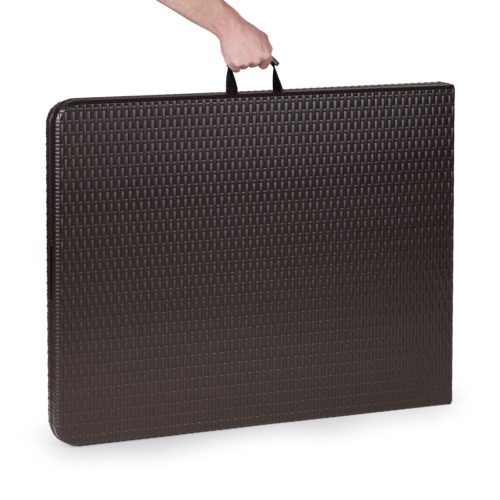 Rattan hatású összecsukható kerti asztal