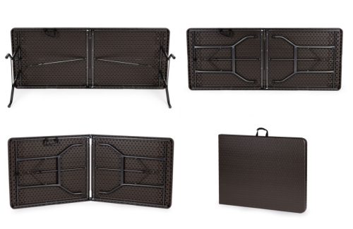 Rattan hatású összecsukható kerti asztal