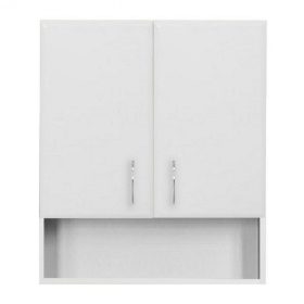   Bianca Plus 60-as Faliszekrény 2 ajtóval, nyitott alsó résszel, magasfényű fehér színben