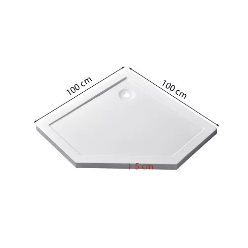 Celtic 100x100 cm ötszögletű zuhanykabin zuhanytálcával fekete