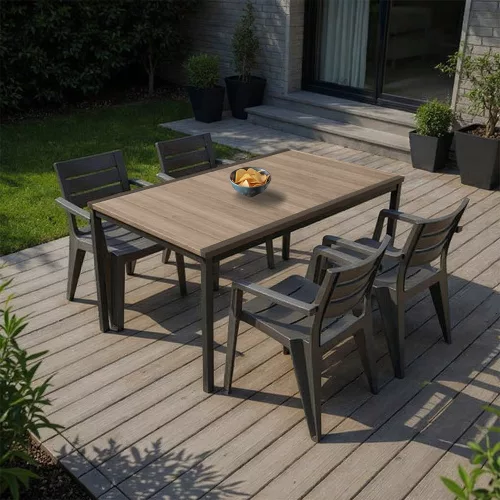 Amari 4+1 kerti bútor garnitúra szett kőris-grafit