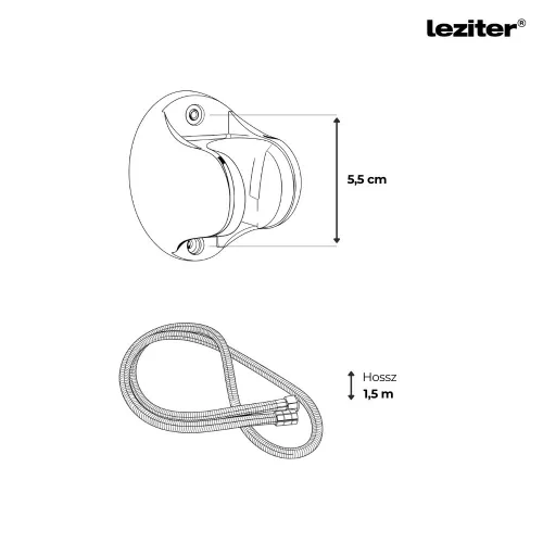 Lili 5 funkciós kézizuhany tömlővel tartóval króm