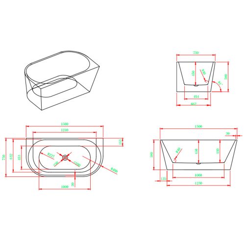 Still szabadon álló fürdőkád