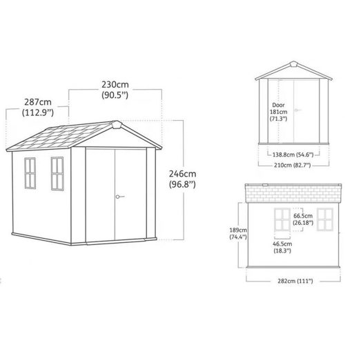 Newton Plus wide 9 x 7,5 műanyag kerti ház barna