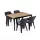 Ravello 4+1 kerti bútor garnitúra szett kőris-fekete