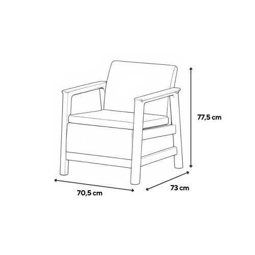 Scandi Box max linea duo kerti bútor szett jute tárolós asztallal