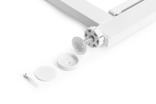 Biztonsági korlát 74-105 cm lépcsőkhöz és ajtókhoz acél fehér