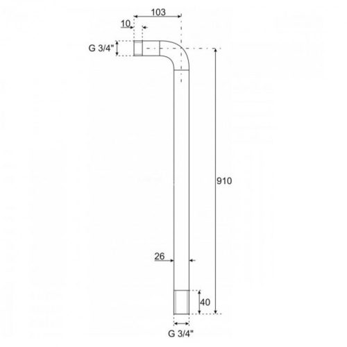 PRP térben álló kádhoz csaptelep csatlakozó láb