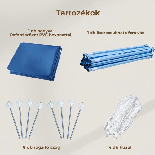 Összecsukható kerti pavilon 3x3 m