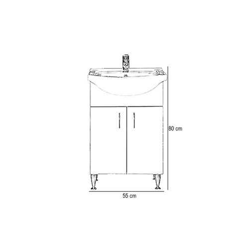 Bianca Plus 55 alsó szekrény mosdóval