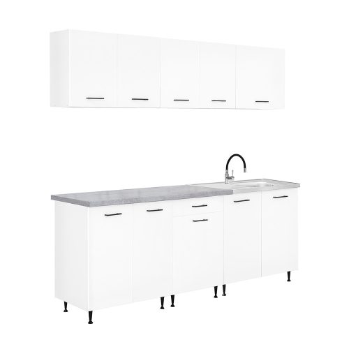 Primo 220 konyhabútor fehér, chromix munkalappal