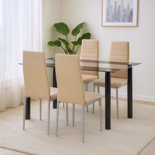 Denton 4+1 étkező garnitúra bézs-szürke