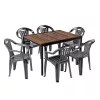 Rowen 6+1 kerti bútor garnitúra szett dió-grafit