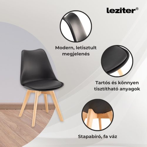 Zelma 4+1 étkező garnitúra fekete-fekete