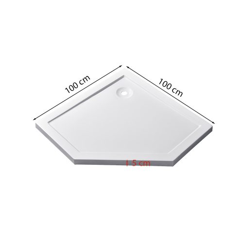 Modena Slim ötszögletű alacsony akril zuhanytálca 100x100 cm