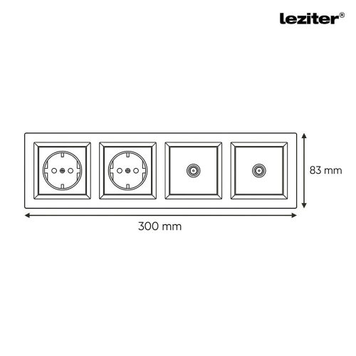 Nova IV kettő dugalj kettő TV csatlakozóval fehér kerettel