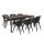 Flora Large 6+1 kerti bútor garnitúra szett dió-grafit
