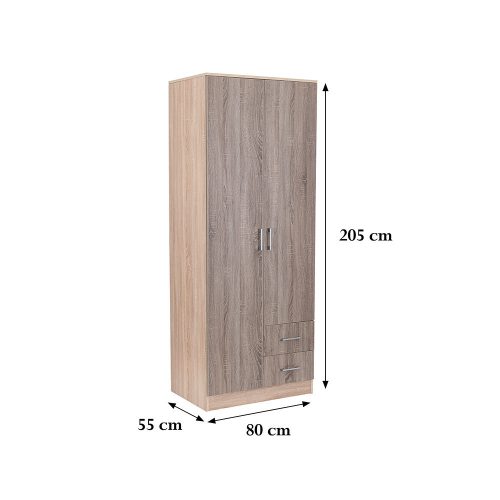 Miami gardróbszekrény 80x205 cm yorki tölgy-sonoma tölgy