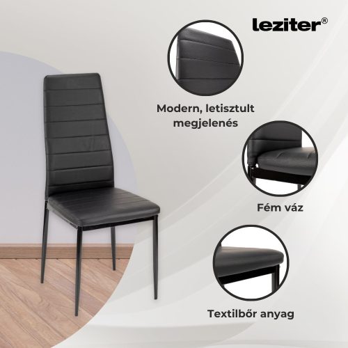 Nolen 4+1 étkező garnitúra fekete