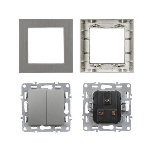 Nova csillárkapcsoló 105 szürke szálcsiszolt kerettel