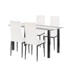 Denton 4+1 étkező garnitúra fehér-fekete