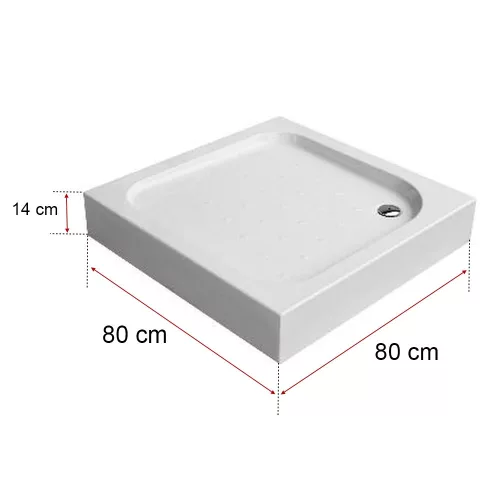 Klonberg 80x80 cm-es szögletes akril zuhanytálca 80x80 cm