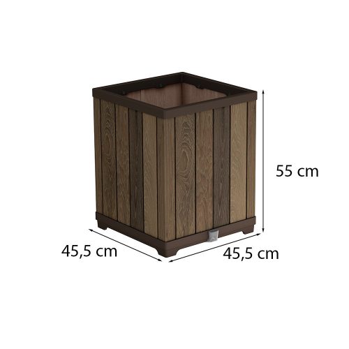 Deco szögletes magasított műanyag virágláda 74 L