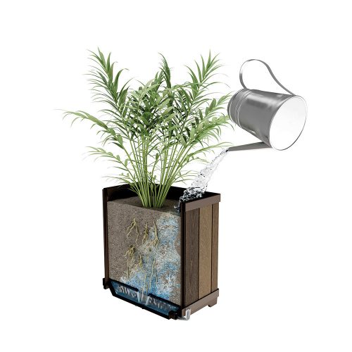 Deco szögletes magasított műanyag virágláda 74 L