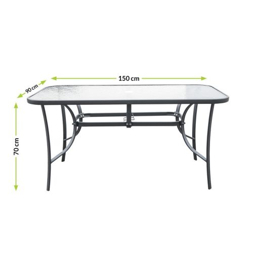 L150 Négyszögletes kerti asztal