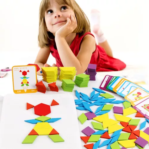 Tangram kreatív formakirakó fajáték 155 db