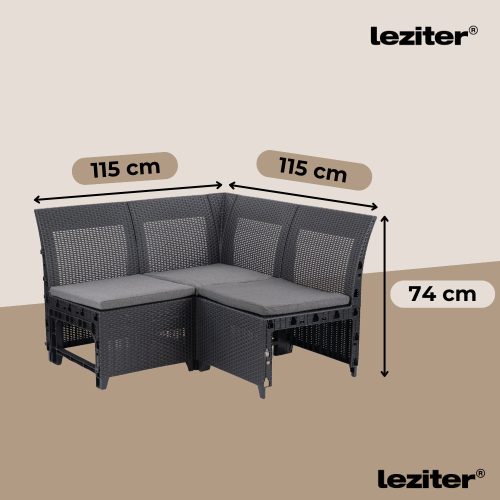 Claire XVI 13 személyes sarokgarnitúra orlando asztallal