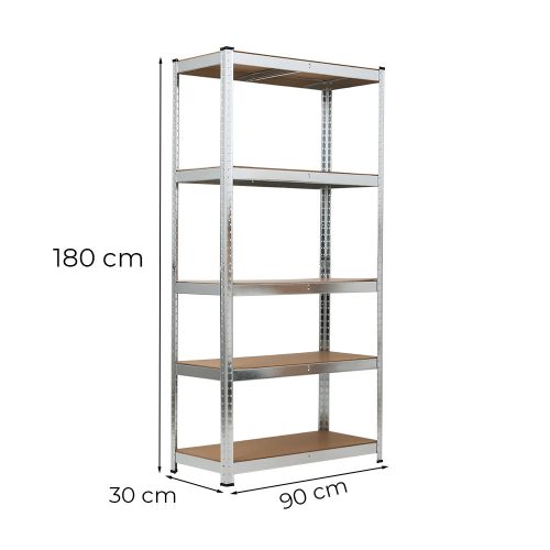 Nagy teherbírású polc 180x90x30 cm 175 kg króm