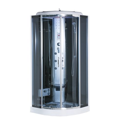 Vital Black 90x90 cm íves hidromasszázs zuhanykabin