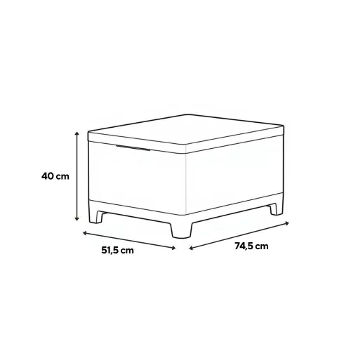 Scandi Box max linea duo kerti bútor szett jute tárolós asztallal