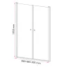 Saloon 90x195 cm kétszárnyú zuhanyajtó