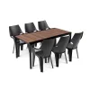 Parker Large 6+1 kerti bútor garnitúra szett dió-grafit