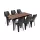 Parker Large 6+1 kerti bútor garnitúra szett dió-grafit