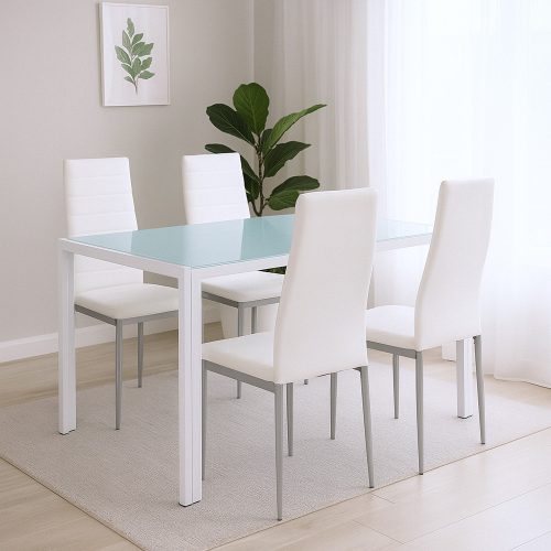 Mabel 4+1 étkező garnitúra fehér-szürke