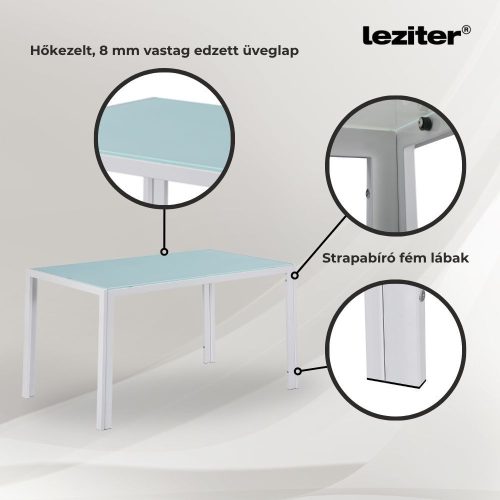 Mabel 4+1 étkező garnitúra fehér-szürke