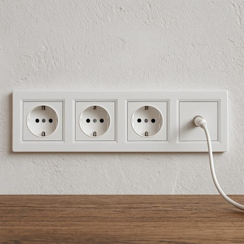 Nova IV három dugalj TV csatlakozóval fehér kerettel