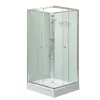 Polo White II 80x80 cm szögletes fehér hátfalas zuhanykabin   zuhanytálcával