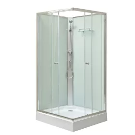   Polo White II 80x80 cm szögletes fehér hátfalas zuhanykabin   zuhanytálcával