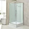 Polo White II 80x80 cm szögletes fehér hátfalas zuhanykabin   zuhanytálcával