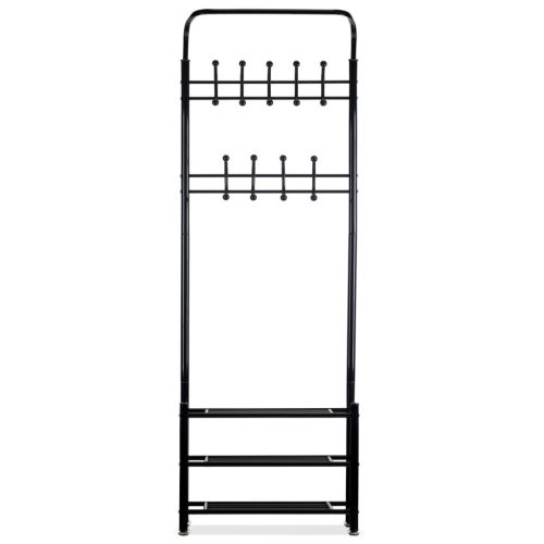 Álló ruhafogas cipőtartóval fekete