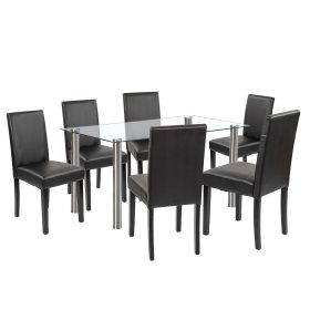 Cadiz 6+1 étkező garnitúra fehér-fekete