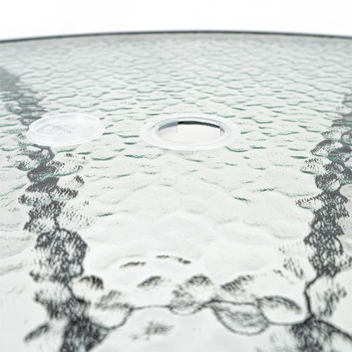 Ordino fémvázas üveg kerti asztal