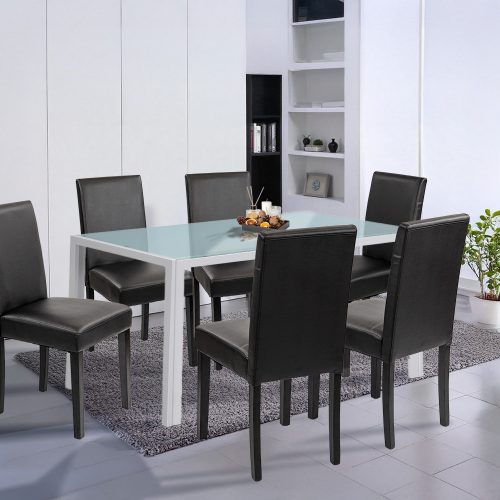 Mira 6+1 étkező garnitúra fehér-fekete