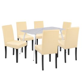 Megan 6+1 étkező garnitúra fehér-bézs