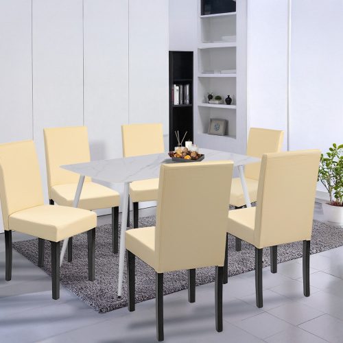 Megan 6+1 étkező garnitúra fehér-bézs